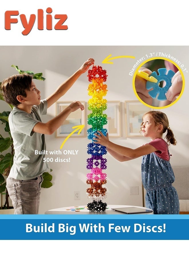 Fyliz Brain Flakes 500 Piece Set, Ages 3+, Interlocking Plastic Disc Toy for Creative Building, Educational STEM Learning ﻿ - Image 4